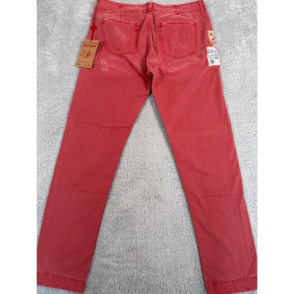 True Religion Mens 32 Geno Officer Chino Jeans Calamity Faded Red Retro 90s Y2K - Picture 11 of 14